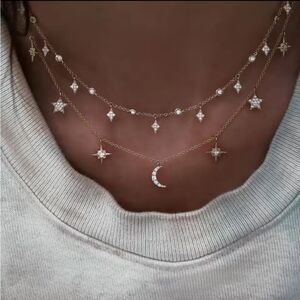 New FP Celestial Gold Star and Moon Necklace